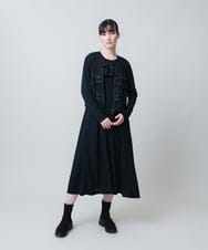 RSPJB12690 TRUNK HIROKO KOSHINO(ヒロココシノ) ジョイントテープラッフルデザインワンピース /洗える レッド
