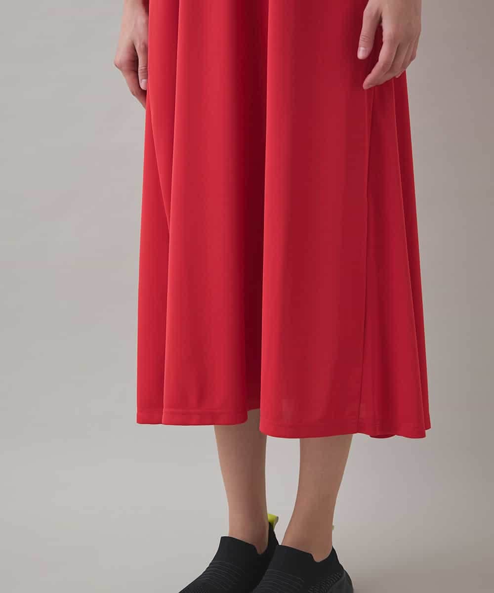 RSPJB12690 TRUNK HIROKO KOSHINO(ヒロココシノ) ジョイントテープラッフルデザインワンピース /洗える レッド