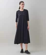 RSPJB12690 TRUNK HIROKO KOSHINO(ヒロココシノ) ジョイントテープラッフルデザインワンピース /洗える レッド