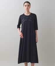 RSPJB12690 TRUNK HIROKO KOSHINO(ヒロココシノ) ジョイントテープラッフルデザインワンピース /洗える ブラック