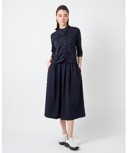 RSPJE14630 TRUNK HIROKO KOSHINO フロントラインテープセットアップ風ワンピース/日本製/洗える