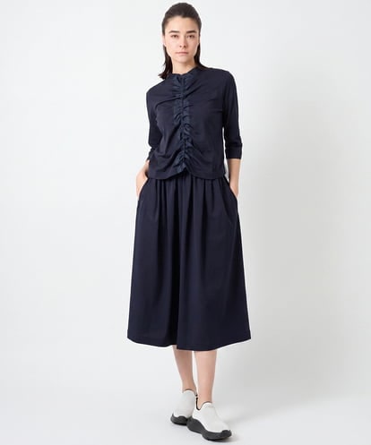 RSPJE14630 TRUNK HIROKO KOSHINO フロントラインテープセットアップ風ワンピース/日本製/洗える