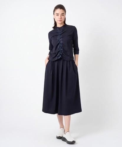 RSPJE14630 TRUNK HIROKO KOSHINO フロントラインテープセットアップ風ワンピース/日本製/洗える