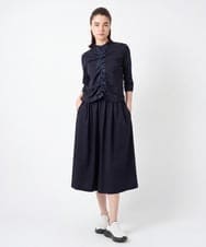 フロントラインテープセットアップ風ワンピース/日本製/洗える