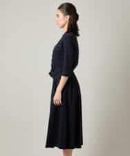 RSPJE14630 TRUNK HIROKO KOSHINO(ヒロココシノ) フロントラインテープセットアップ風ワンピース/日本製/洗える ネイビー