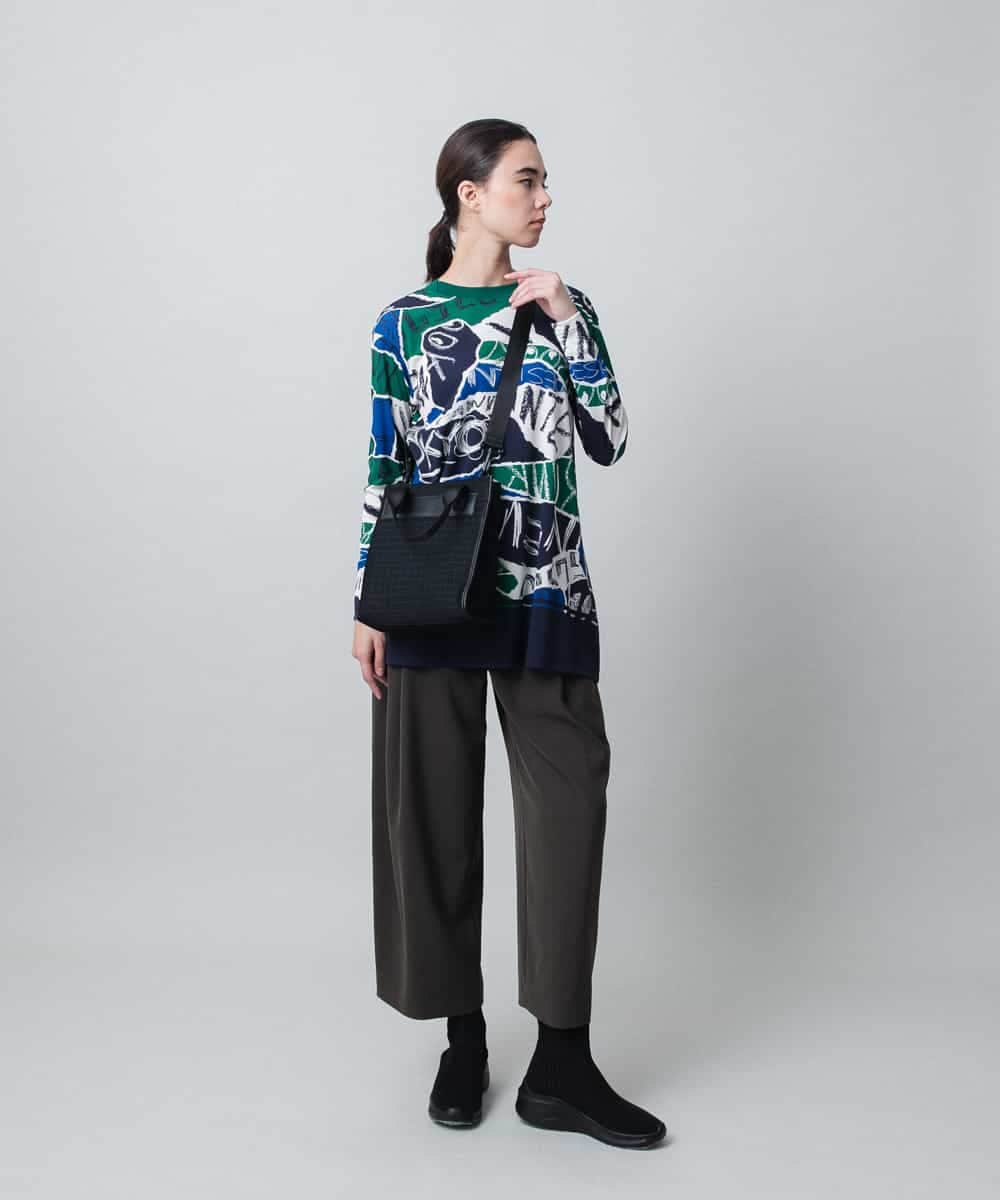 RSPLB18430 TRUNK HIROKO KOSHINO(ヒロココシノ) アートプリントチュニックプルオーバー/日本製/洗える ベージュ