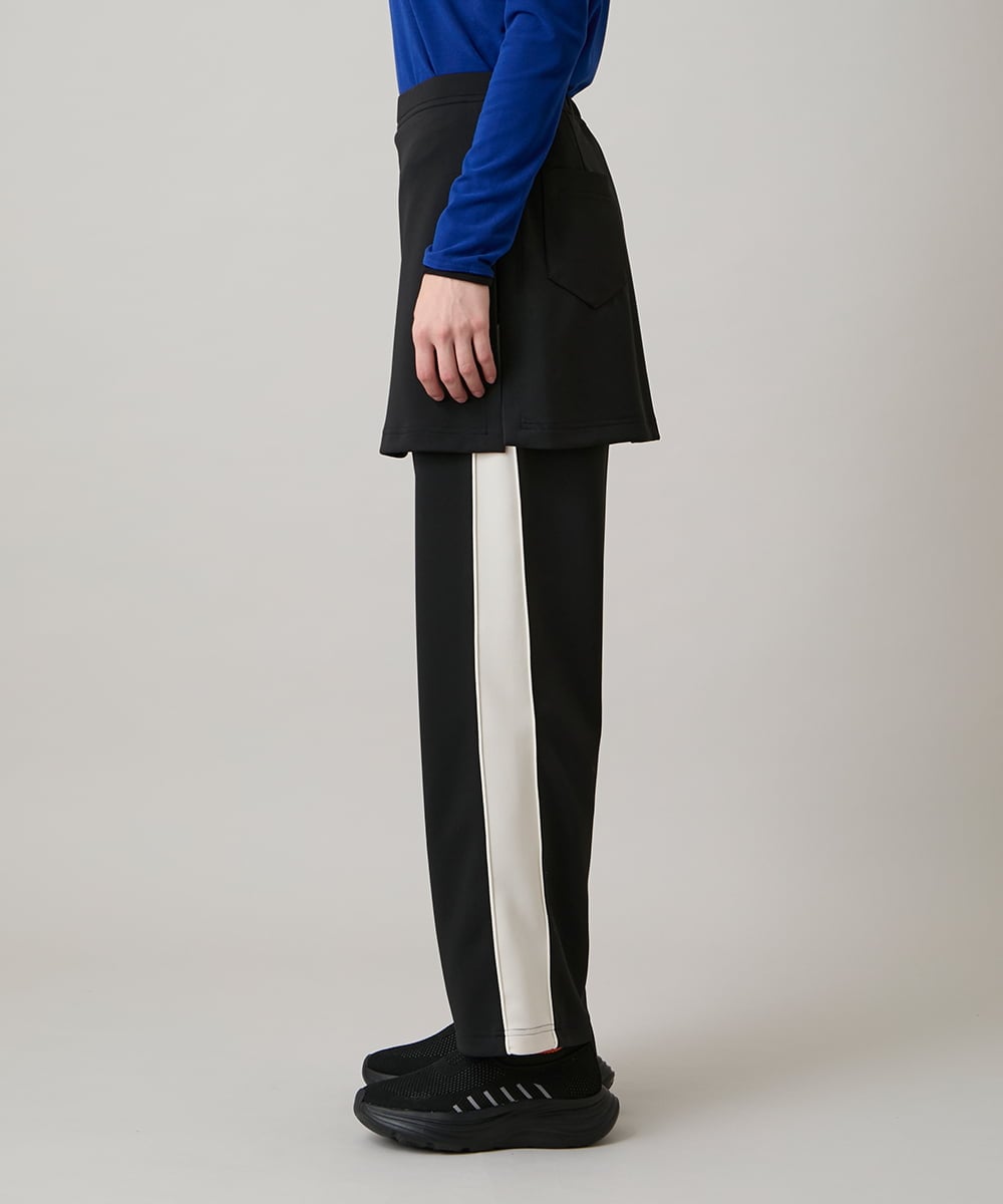 RSQAE17360 TRUNK HIROKO KOSHINO(ヒロココシノ) サイドラインレイヤードカバーパンツ/洗える ブラック