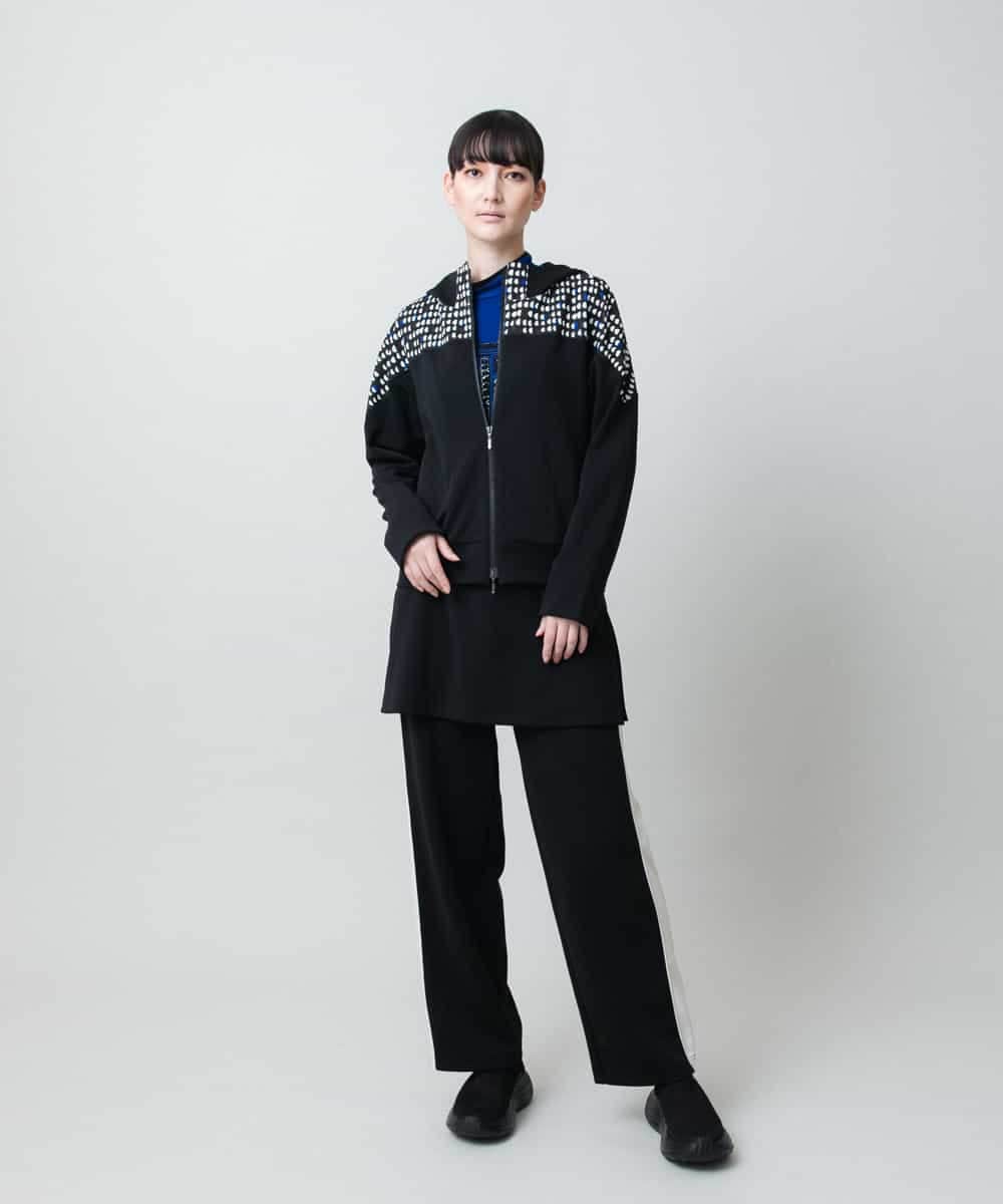 RSQAE17360 TRUNK HIROKO KOSHINO(ヒロココシノ) サイドラインレイヤードカバーパンツ/洗える ブラック