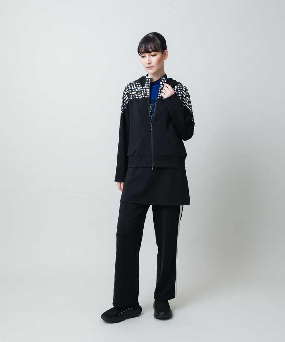 RSQAE17360 TRUNK HIROKO KOSHINO(ヒロココシノ) サイドラインレイヤードカバーパンツ/洗える ブラック