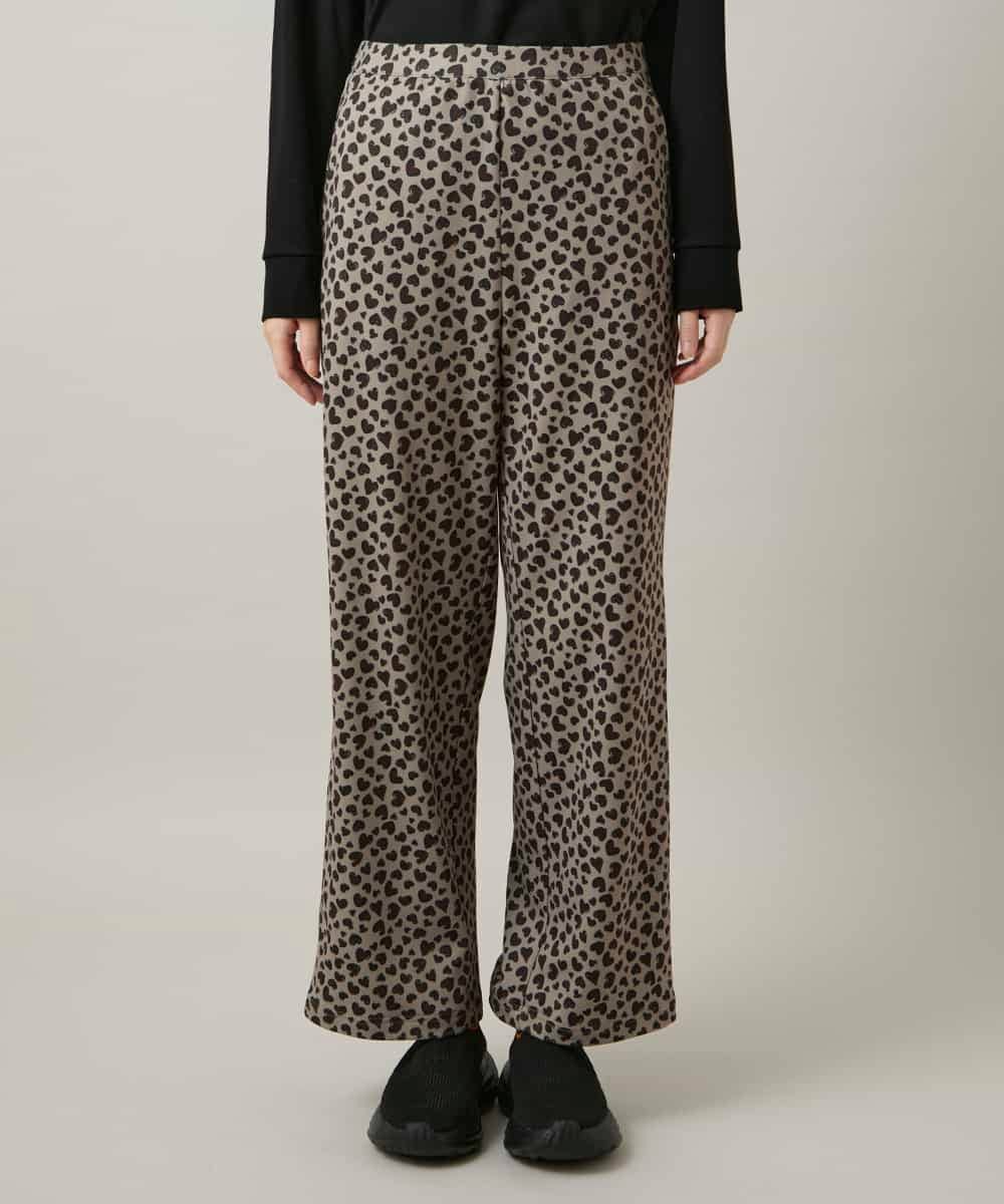 RSQCD05490 TRUNK HIROKO KOSHINO(ヒロココシノ) ハートアニマル柄プリントストレッチパンツ /洗える ベージュ