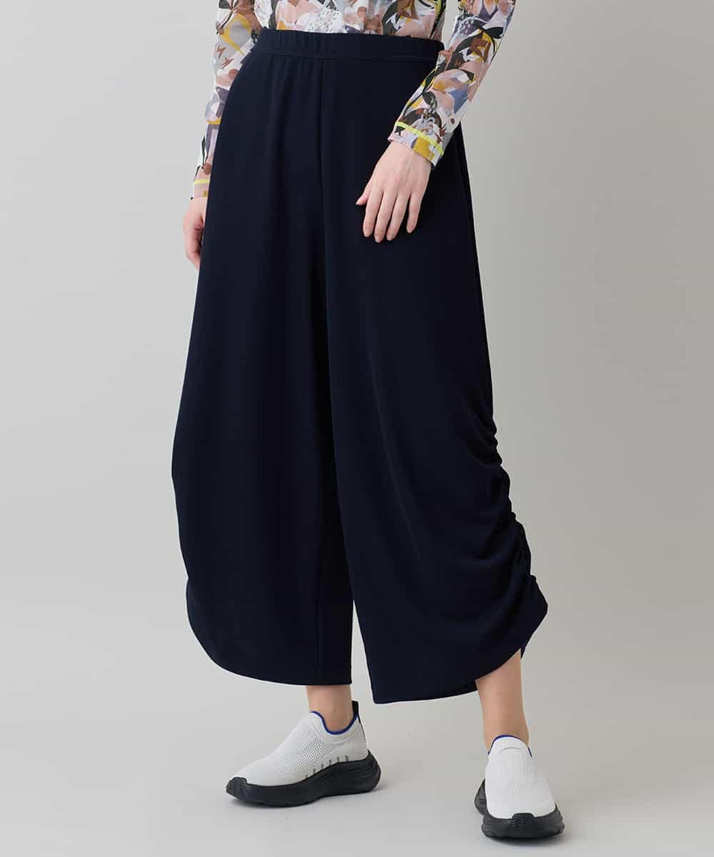 RSQEE34360 TRUNK HIROKO KOSHINO ドロストギャザーリブニットワイドパンツ /日本製/洗える