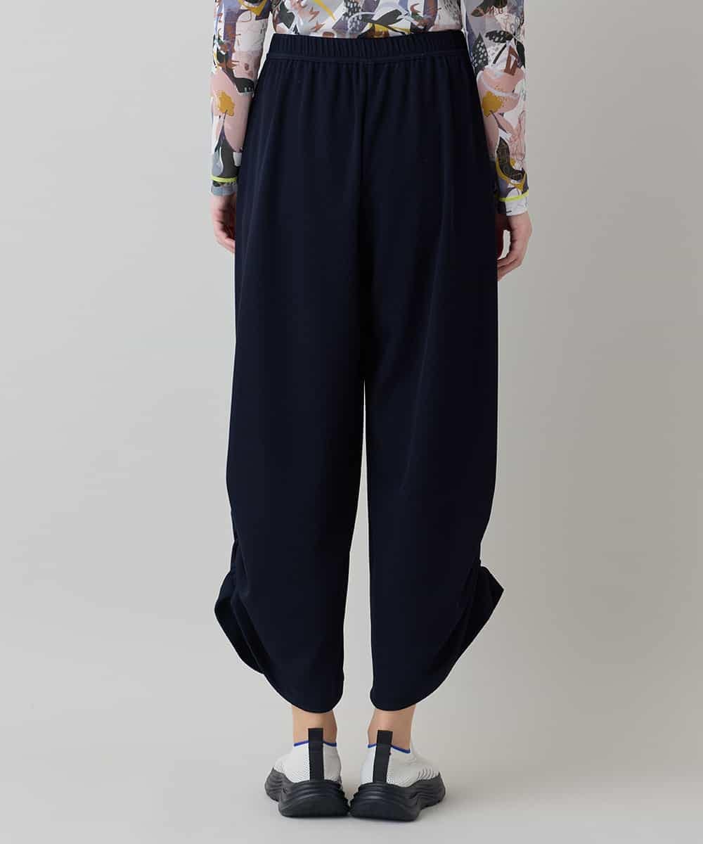 RSQEE34360 TRUNK HIROKO KOSHINO(ヒロココシノ) ドロストギャザーリブニットワイドパンツ /日本製/洗える ネイビー