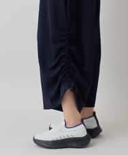 RSQEE34360 TRUNK HIROKO KOSHINO(ヒロココシノ) ドロストギャザーリブニットワイドパンツ /日本製/洗える ネイビー