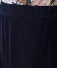 RSQEE34360 TRUNK HIROKO KOSHINO(ヒロココシノ) ドロストギャザーリブニットワイドパンツ /日本製/洗える ネイビー