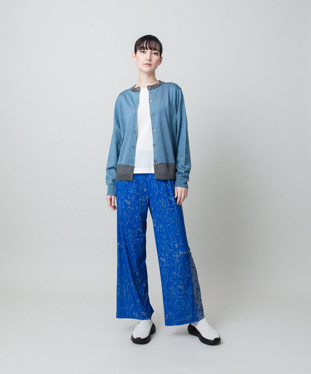 RSQFD16430 TRUNK HIROKO KOSHINO(ヒロココシノ) ドッグモチーフイージーパンツ/日本製/洗える ブラック