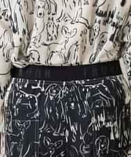 RSQFD16430 TRUNK HIROKO KOSHINO(ヒロココシノ) ドッグモチーフイージーパンツ/日本製/洗える ブラック