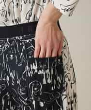 RSQFD16430 TRUNK HIROKO KOSHINO(ヒロココシノ) ドッグモチーフイージーパンツ/日本製/洗える ブラック