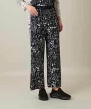 RSQFD16430 TRUNK HIROKO KOSHINO(ヒロココシノ) ドッグモチーフイージーパンツ/日本製/洗える ブラック