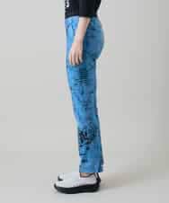 RSQGD06360 TRUNK HIROKO KOSHINO(ヒロココシノ) デニム風アートプリントレギンスパンツ/日本製/洗える ライトブルー