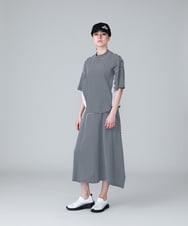 RSQGX23330 TRUNK HIROKO KOSHINO(ヒロココシノ) ミラノリブボーダーAラインスカート/日本製/洗える ブラック
