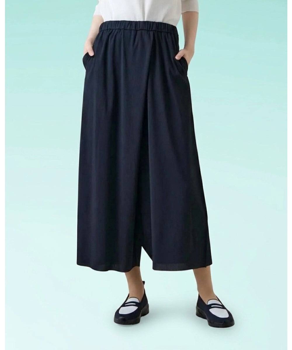 RSQHE03560 TRUNK HIROKO KOSHINO(ヒロココシノ) プリモーディアルサルエルタックパンツ/日本製/洗える ネイビー