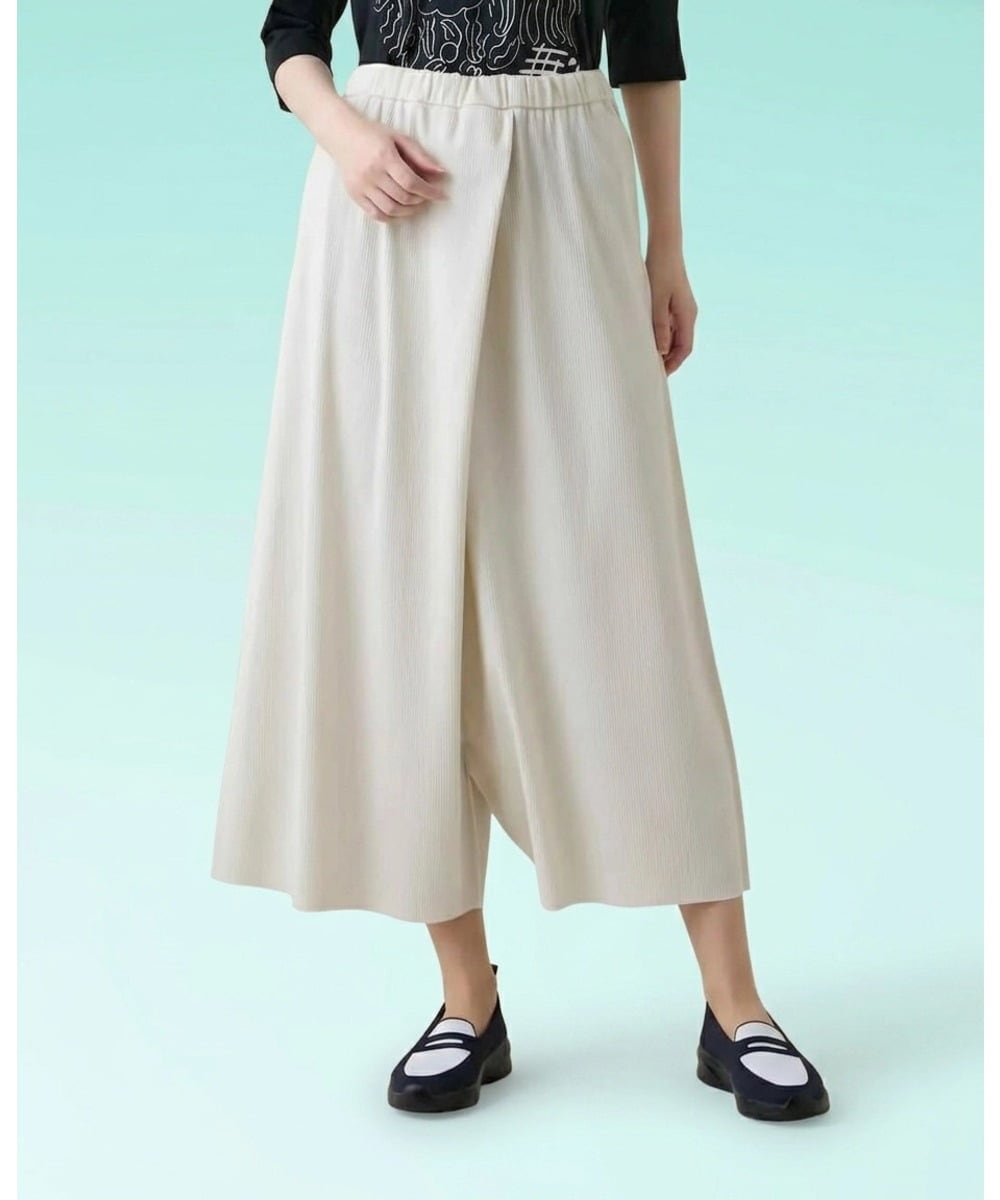 RSQHE03560 TRUNK HIROKO KOSHINO(ヒロココシノ) プリモーディアルサルエルタックパンツ/日本製/洗える ホワイト