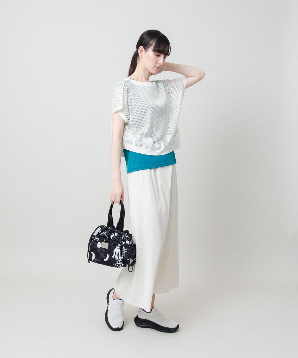 RSQHE03560 TRUNK HIROKO KOSHINO(ヒロココシノ) プリモーディアルサルエルタックパンツ/日本製/洗える ホワイト