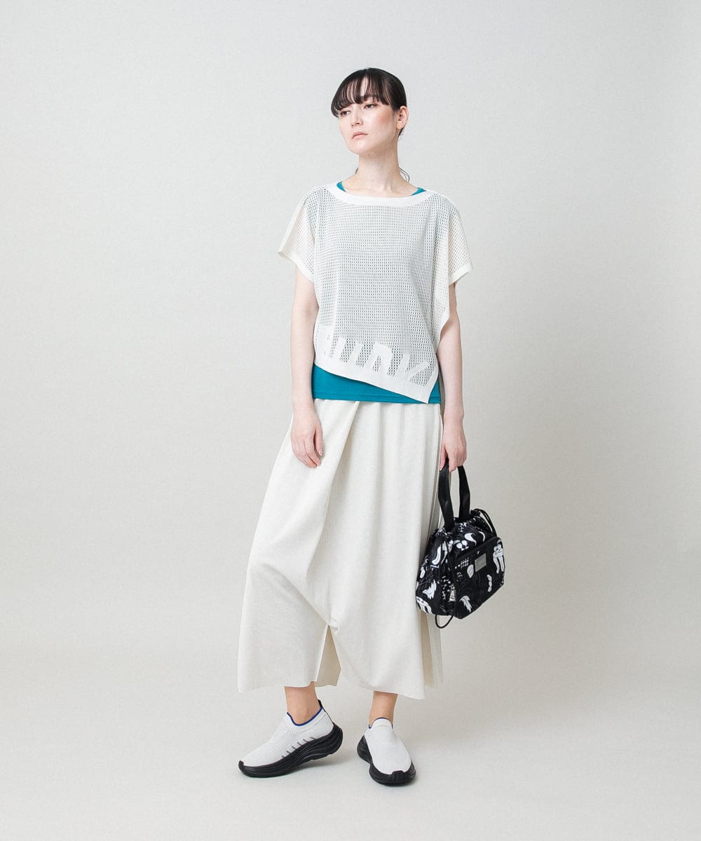 RSQHE03560 TRUNK HIROKO KOSHINO(ヒロココシノ) プリモーディアルサルエルタックパンツ/日本製/洗える ホワイト
