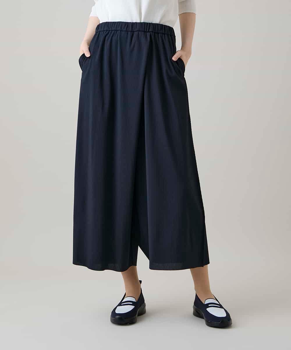 RSQHE03560 TRUNK HIROKO KOSHINO(ヒロココシノ) プリモーディアルサルエルタックパンツ/日本製/洗える ネイビー