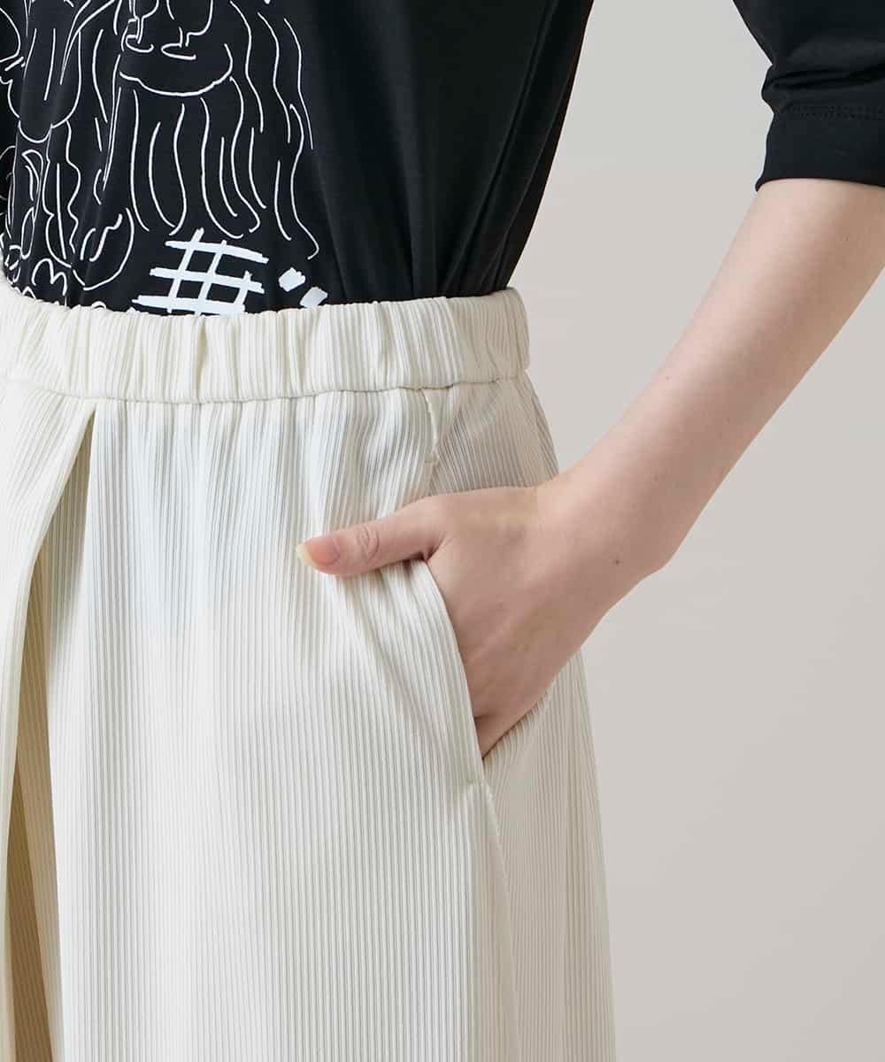 RSQHE03560 TRUNK HIROKO KOSHINO(ヒロココシノ) プリモーディアルサルエルタックパンツ/日本製/洗える ホワイト