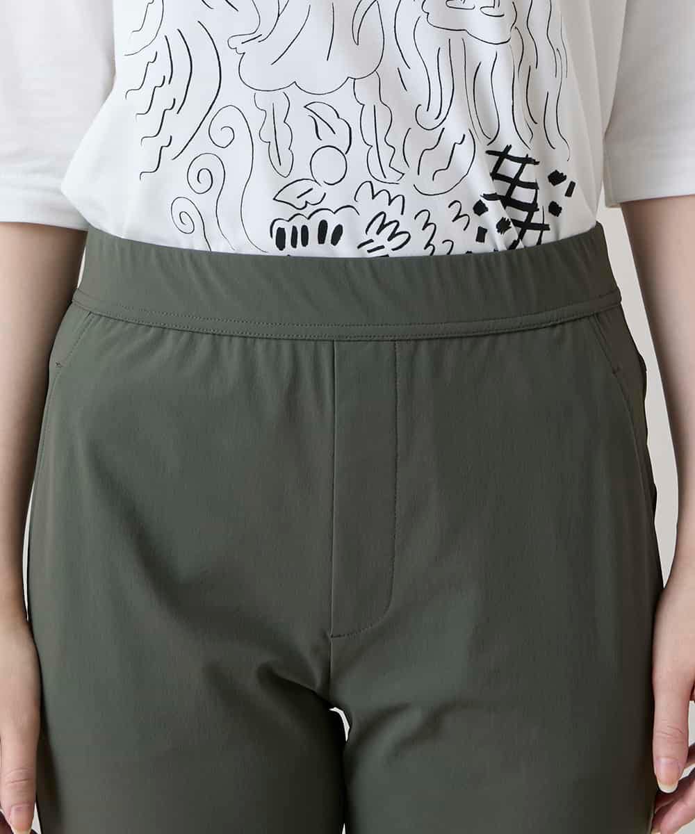 RSQHE13360 TRUNK HIROKO KOSHINO(ヒロココシノ) サイドドロストレギンスパンツ/洗える カーキ