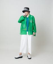 RSQHE14360 TRUNK HIROKO KOSHINO(ヒロココシノ) タックガウチョパンツ/洗える ホワイト