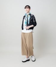 RSQHE14360 TRUNK HIROKO KOSHINO(ヒロココシノ) タックガウチョパンツ/洗える ホワイト