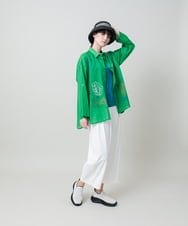 RSQHE14360 TRUNK HIROKO KOSHINO(ヒロココシノ) タックガウチョパンツ/洗える ホワイト