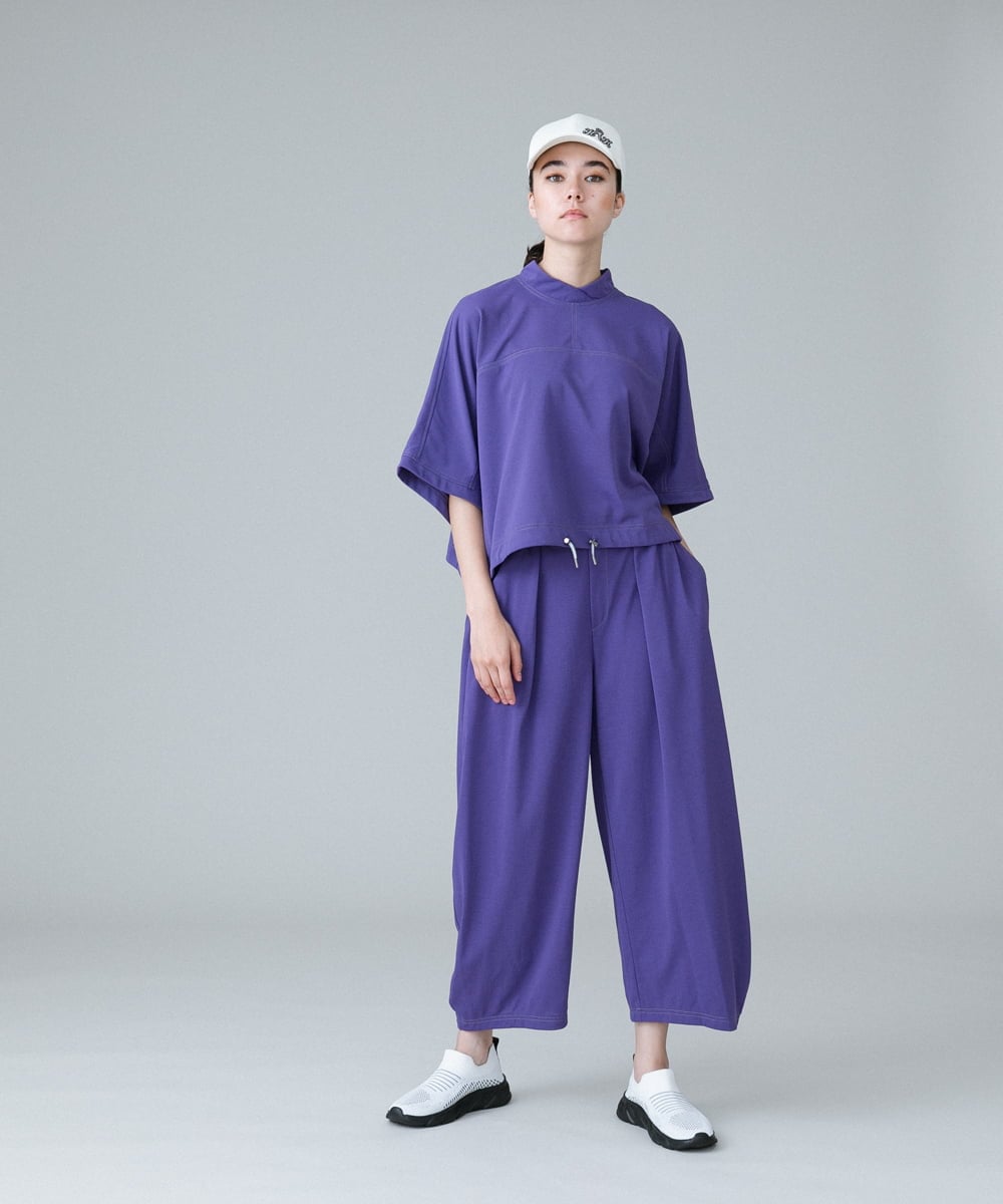RSQIX33330 TRUNK HIROKO KOSHINO(ヒロココシノ) DRYCOOLワイドシルエットパンツ/洗濯機で洗える パープル