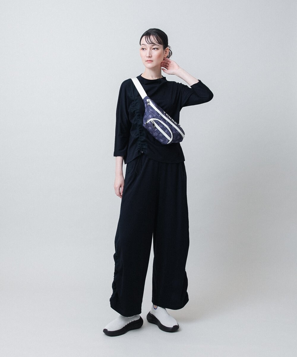 RSQJE15390 TRUNK HIROKO KOSHINO(ヒロココシノ) サイドラインテープパンツ/日本製/洗える ネイビー