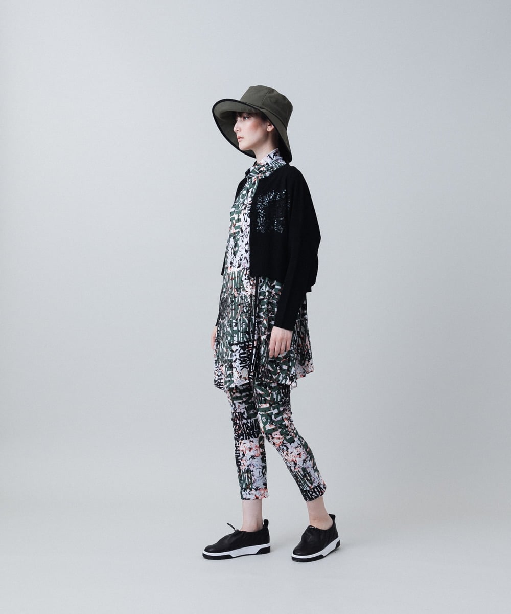 RSQJW07360 TRUNK HIROKO KOSHINO(ヒロココシノ) フラワーロゴハイテンションパンツ /日本製/洗える カーキ