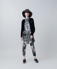 RSQJW07360 TRUNK HIROKO KOSHINO(ヒロココシノ) フラワーロゴハイテンションパンツ /日本製/洗える カーキ