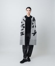 RSSAD07690 TRUNK HIROKO KOSHINO(ヒロココシノ) フロントジップニットコート/日本製/洗える ブラック