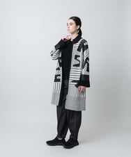 RSSAD07690 TRUNK HIROKO KOSHINO(ヒロココシノ) フロントジップニットコート/日本製/洗える ブラック