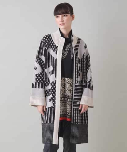 RSSAD07690 TRUNK HIROKO KOSHINO 【ベージュ：WEB/京王百貨店新宿店限定カラー】フロントジップニットコート/日本製/洗える