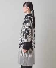 RSSAD07690 TRUNK HIROKO KOSHINO(ヒロココシノ) フロントジップニットコート/日本製/洗える ブラック