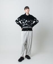 RSSAE15530 TRUNK HIROKO KOSHINO(ヒロココシノ) ジャガードニットカーディガン/日本製 ブラック