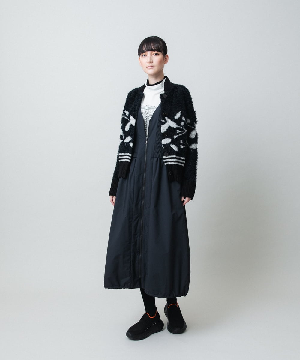 RSSAE15530 TRUNK HIROKO KOSHINO(ヒロココシノ) ジャガードニットカーディガン/日本製 ブラック