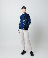 RSSAE15530 TRUNK HIROKO KOSHINO(ヒロココシノ) ジャガードニットカーディガン/日本製 ブラック