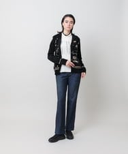 RSSAH18530 TRUNK HIROKO KOSHINO(ヒロココシノ) ウィンターモチーフジャカードカーディガン /日本製  ブラック