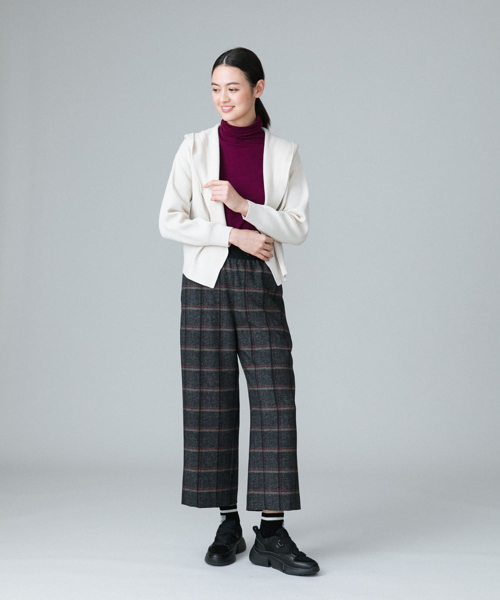 RSSAW55330 TRUNK HIROKO KOSHINO(ヒロココシノ) 両畦リブニットフードジャケット ベージュ
