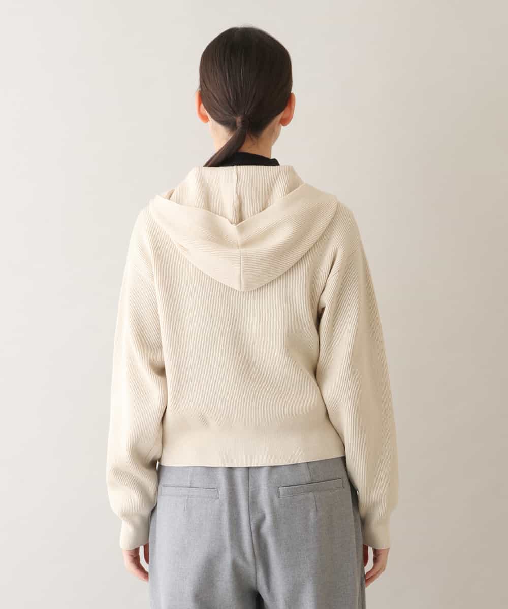 RSSAW55330 TRUNK HIROKO KOSHINO(ヒロココシノ) 両畦リブニットフードジャケット ベージュ