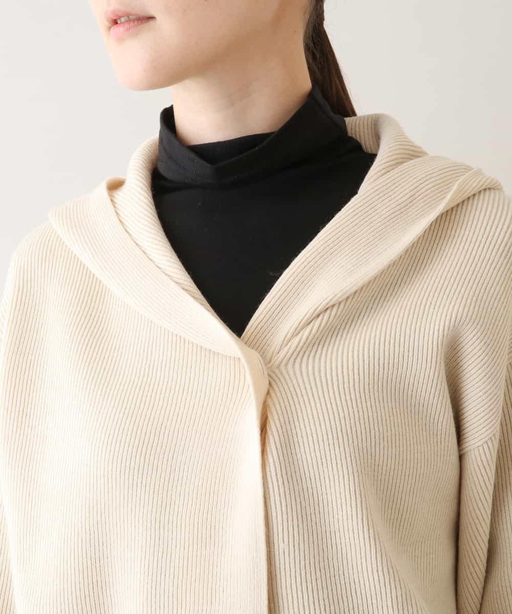 RSSAW55330 TRUNK HIROKO KOSHINO(ヒロココシノ) 両畦リブニットフードジャケット ベージュ