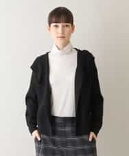RSSAW55330 TRUNK HIROKO KOSHINO(ヒロココシノ) 両畦リブニットフードジャケット ブラック